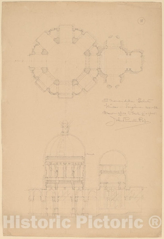 Art Print : John Russell Pope, Sta. Maria Della Salute, Venice, c. 1898 - Vintage Wall Art