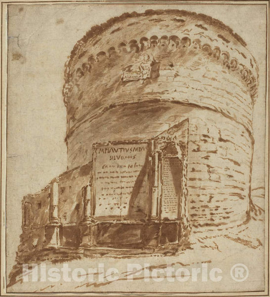 Art Print : Bartholomeus Breenbergh, Tomb of Plautius - Vintage Wall Art