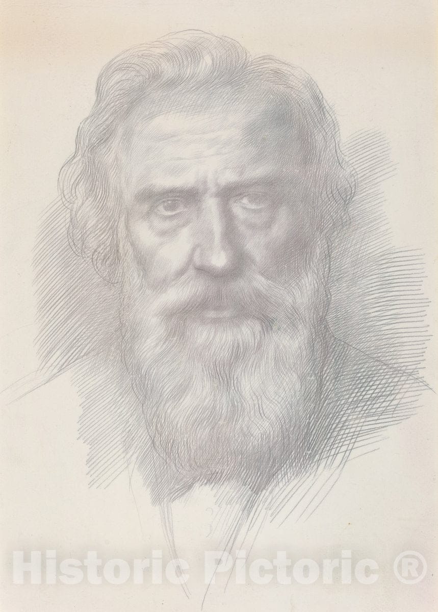 Art Print : Alphonse Legros, Self-Portrait, c. 1895 - Vintage Wall Art