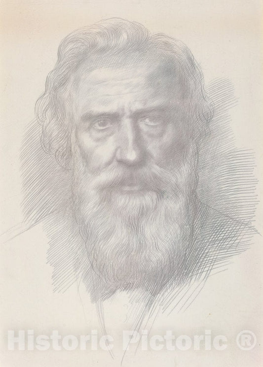 Art Print : Alphonse Legros, Self-Portrait, c. 1895 - Vintage Wall Art