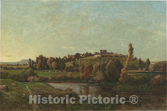 Art Print : Henri-Joseph Harpignies, Landscape in Auvergne, 1870 - Vintage Wall Art