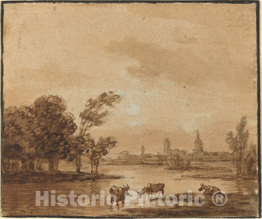Art Print : Anthonie Van Borssom, Landscape - Vintage Wall Art