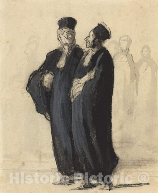 Art Print : HonorÃ© Daumier, Two Lawyers - Vintage Wall Art