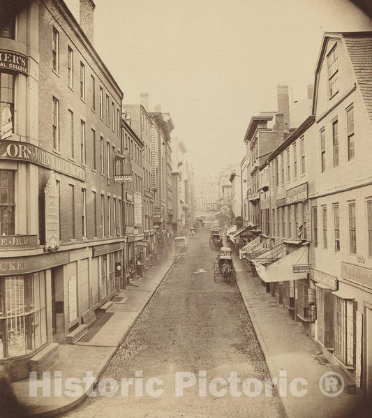 Art Print : Josiah Johnson Hawes, School Street, Boston, 1850s - Vintage Wall Art