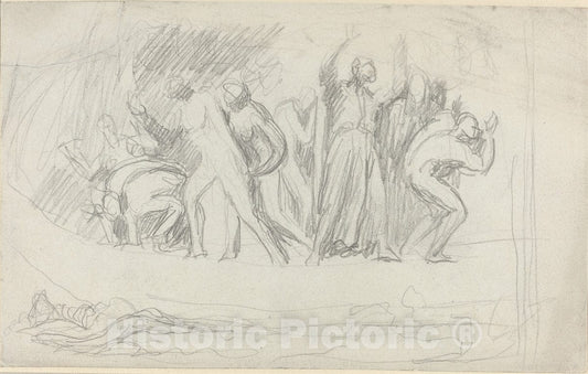 Art Print : George Romney, Study for The Deluge, 1790s - Vintage Wall Art