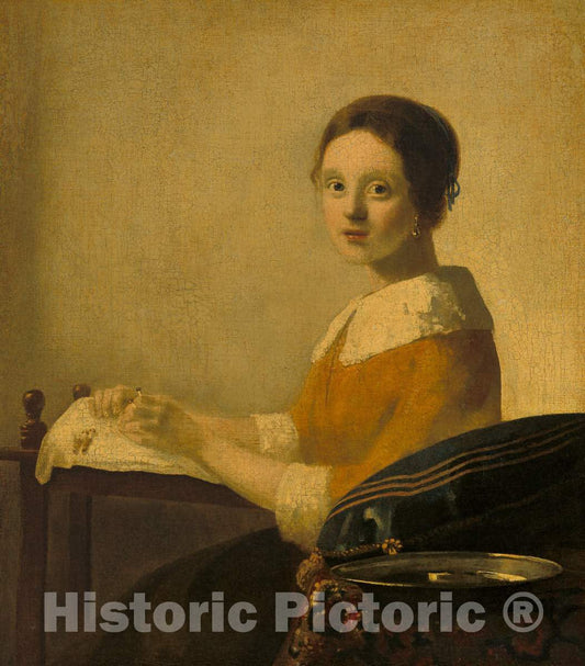 Art Print : Vermeer, The Lacemaker, c. 1925 - Vintage Wall Art