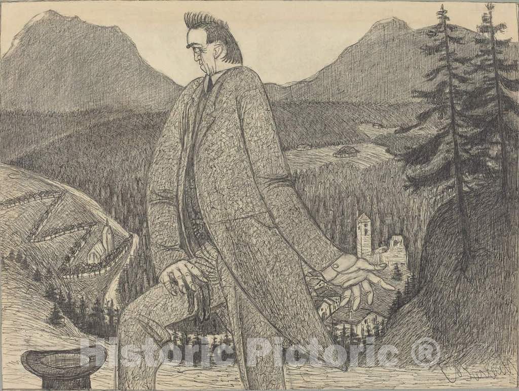 Art Print : Ernst Barlach, Man of Heights, 1906 - Vintage Wall Art