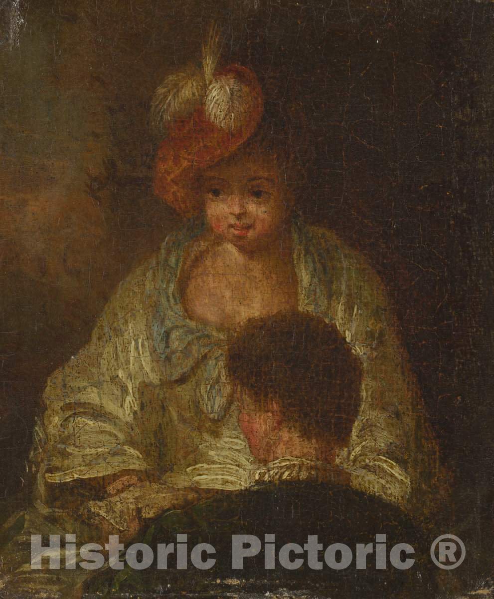 Art Print : Young Woman and Man, 18th Century - Vintage Wall Art