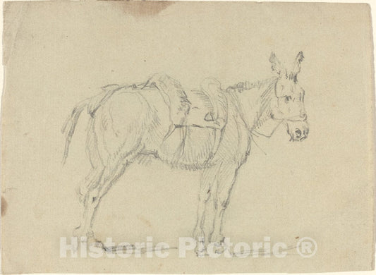 Art Print : John Flaxman, Donkey Stretching a Hind Leg - Vintage Wall Art