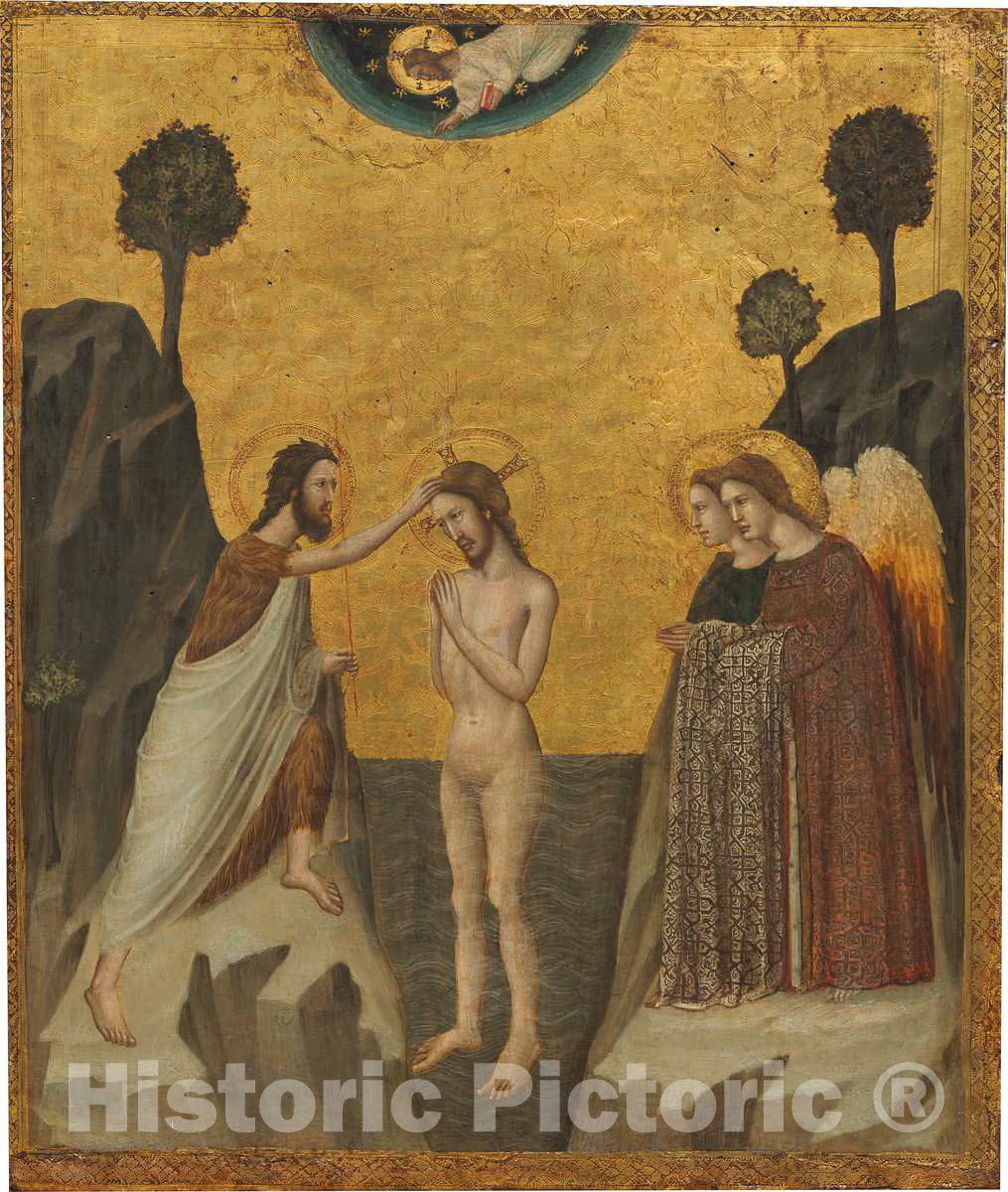 Art Print : Giovanni Baronzio, The Baptism of Christ, c. 1335 - Vintage Wall Art