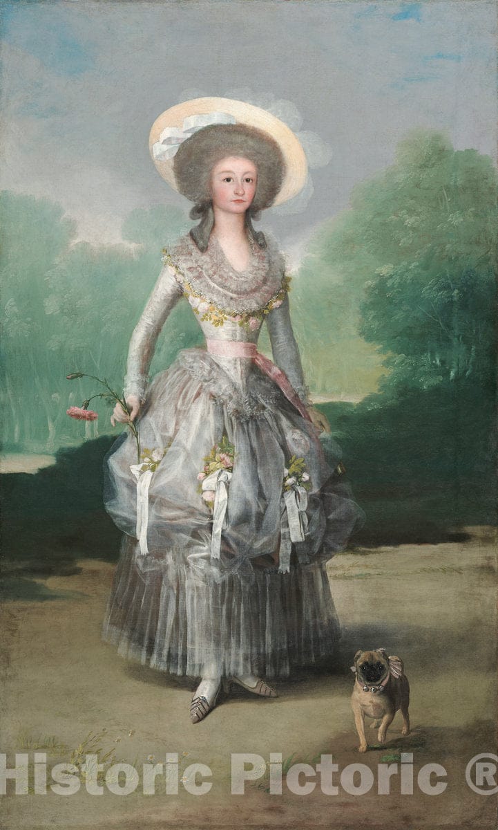 Art Print : Francisco de Goya, The Marquesa de Pontejos, c. 1786 - Vintage Wall Art