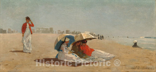 Art Print : Winslow Homer, East Hampton Beach, Long Island, 1874 - Vintage Wall Art