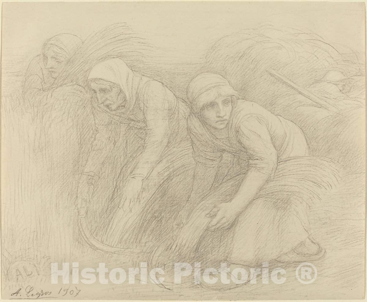Art Print : Alphonse Legros, The Reapers, 1907 - Vintage Wall Art