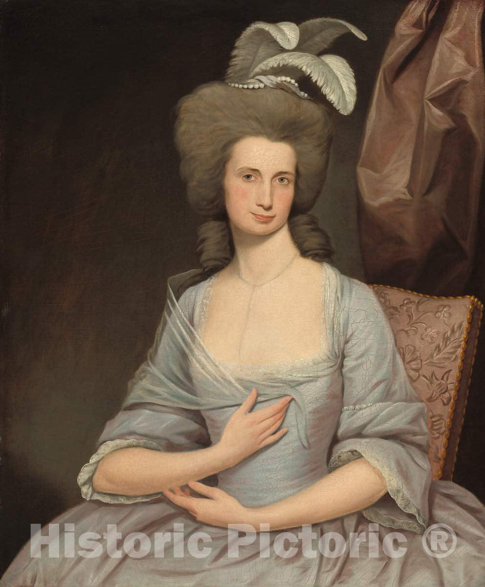 Art Print : Joseph Wright, Elizabeth Stevens Carle, c.1784 - Vintage Wall Art