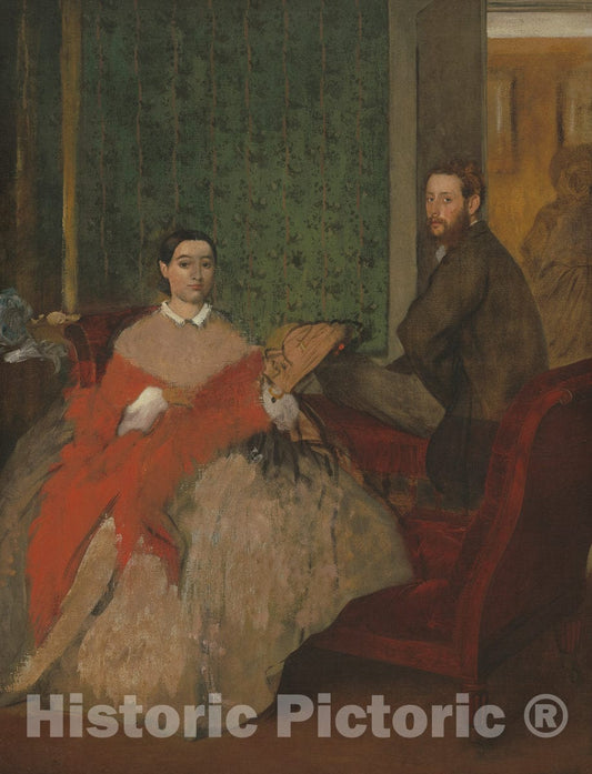 Art Print : Edgar Degas, Edmondo and ThÃ©rÃ¨se Morbilli, c. 1865 - Vintage Wall Art