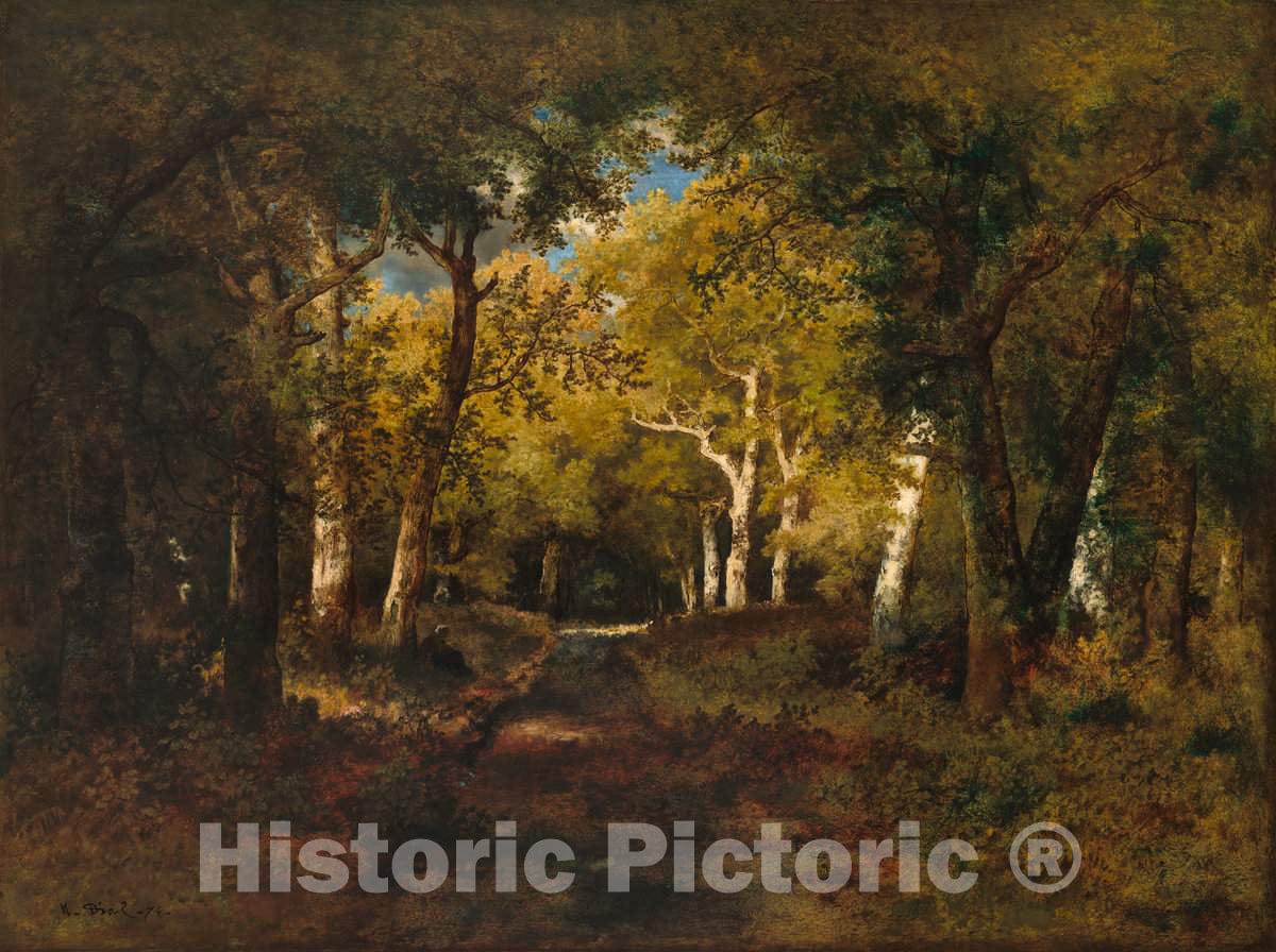 Art Print : Narcisse Virgile Diaz de la PeÃ±a, in The Forest, 1874 - Vintage Wall Art