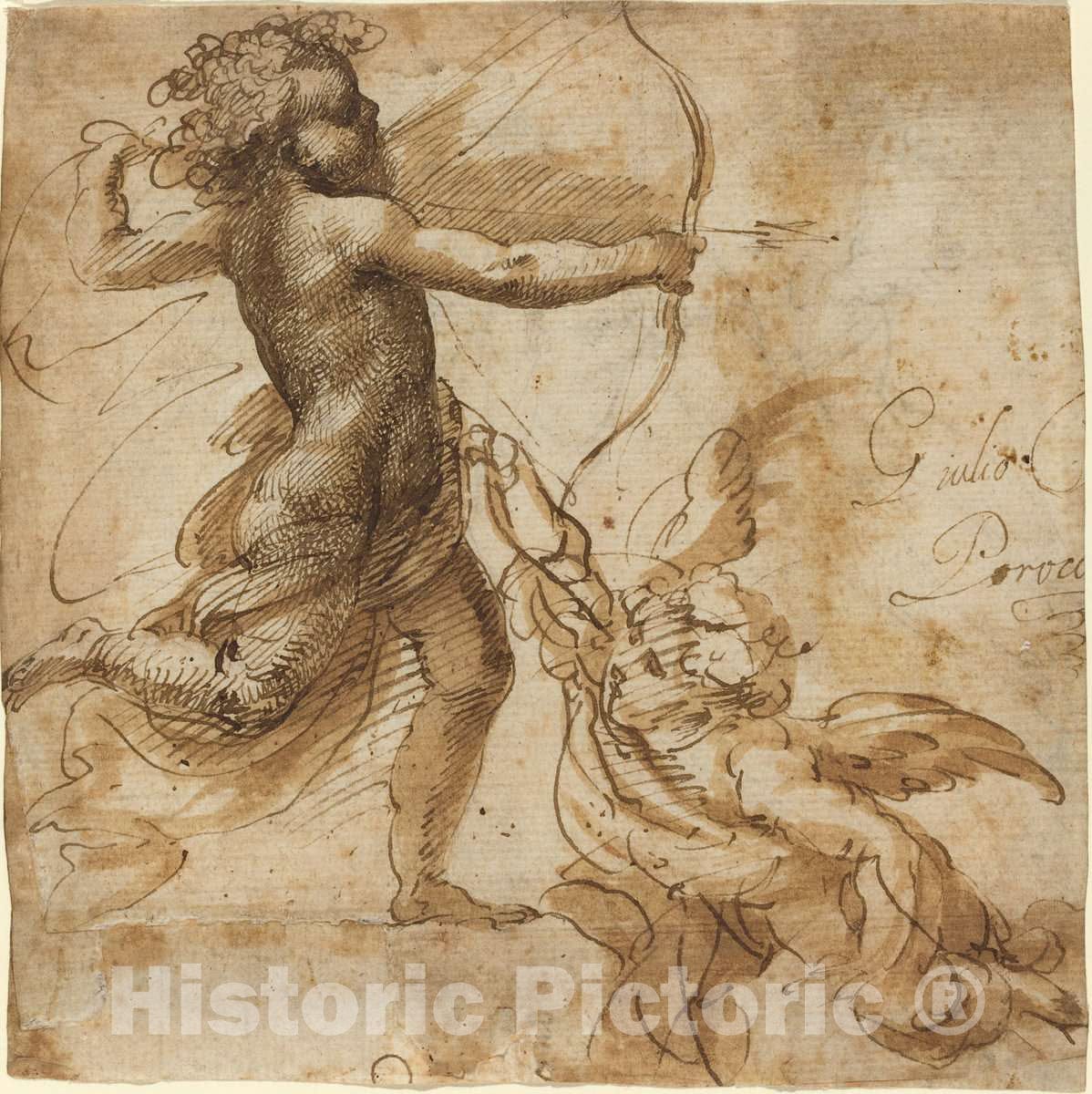 Art Print : Giulio Cesare Procaccini, Cupid - Vintage Wall Art