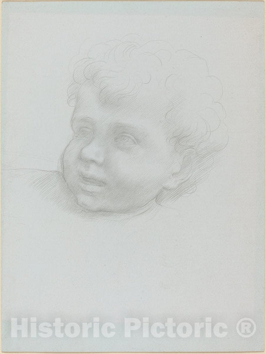 Art Print : Alphonse Legros, Head of a Child - Vintage Wall Art