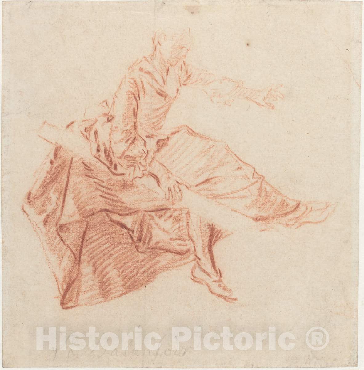 Art Print : Nicolas Lancret, Lady Seated on a See-Saw - Vintage Wall Art