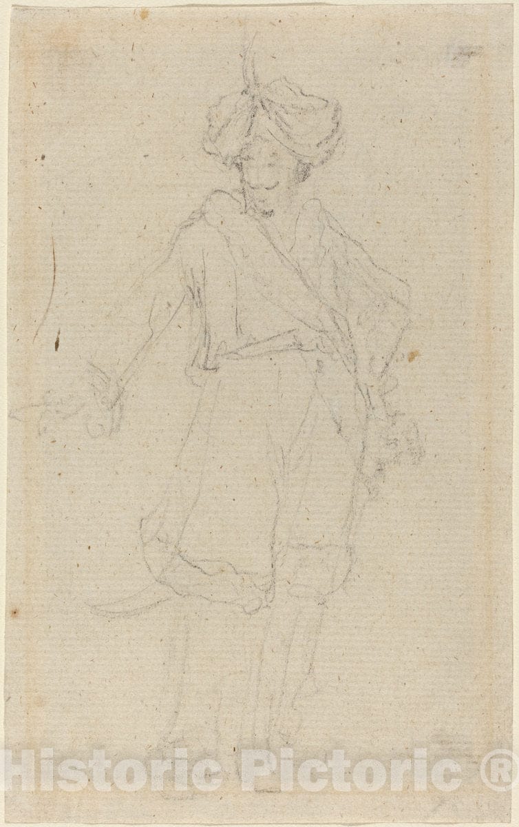 Art Print : Giovanni Battista Cipriani, A Turk [Recto] - Vintage Wall Art