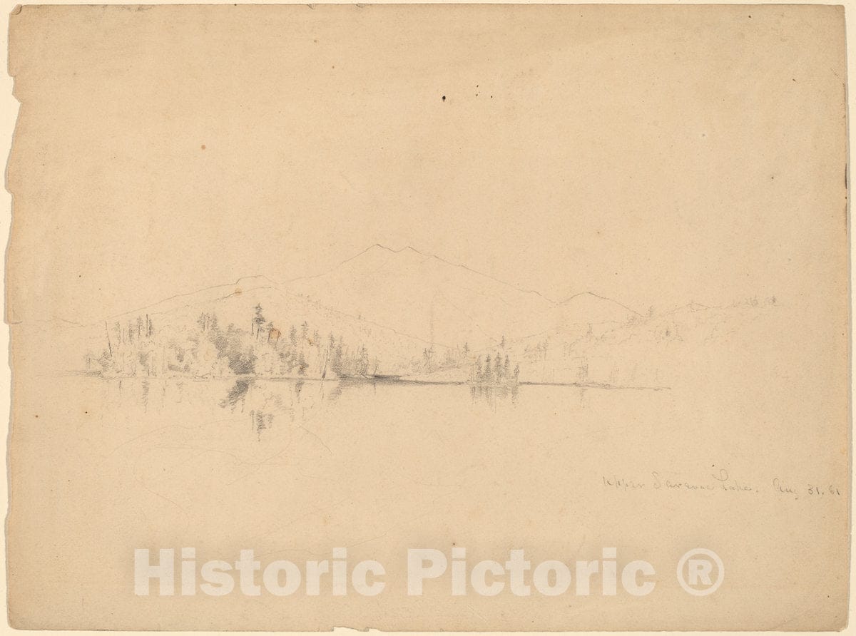 Art Print : Homer Dodge Martin, Upper Saranac Lake, 1861 - Vintage Wall Art