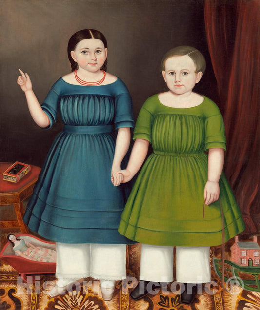 Art Print : Joseph Whiting Stock, Mary and Francis Wilcox, 1845 - Vintage Wall Art