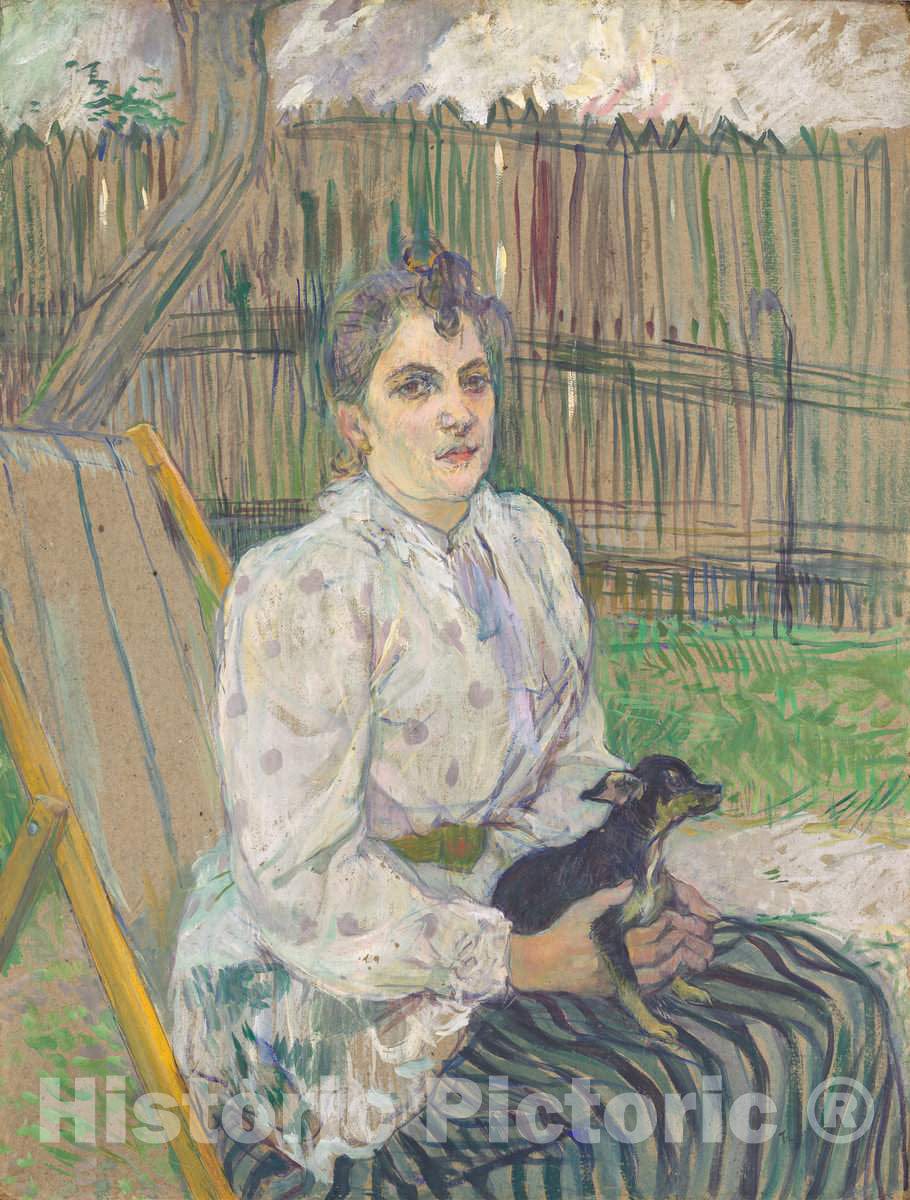 Art Print : Henri de Toulouse-Lautrec, Lady with a Dog, 1891 - Vintage Wall Art