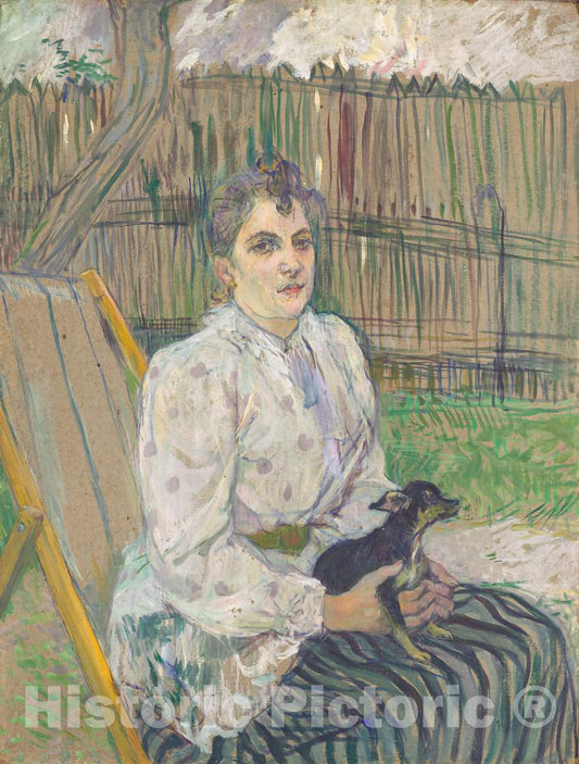 Art Print : Henri de Toulouse-Lautrec, Lady with a Dog, 1891 - Vintage Wall Art