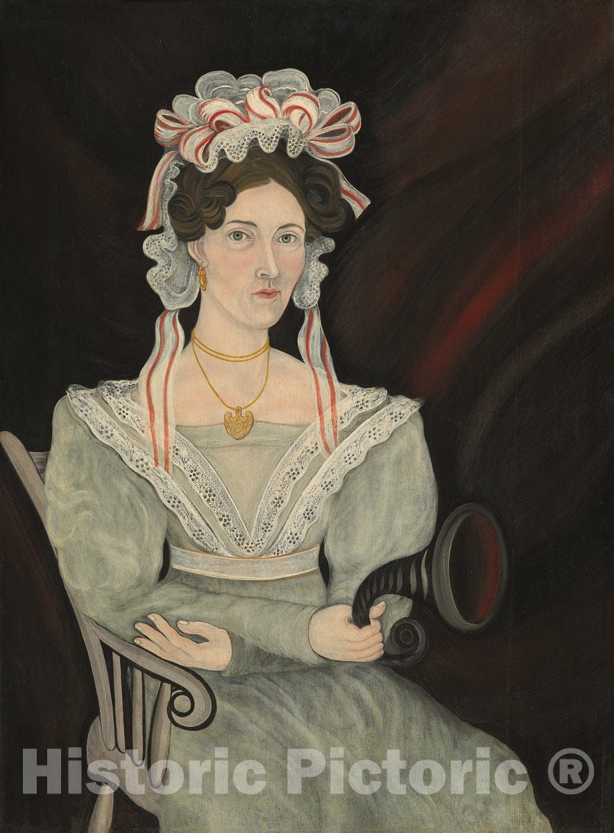 Art Print : Asahel Powers, Possibly Mrs. William Sheldon, c. 1831 - Vintage Wall Art