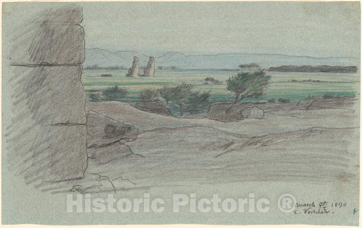 Art Print : Elihu Vedder, Nile Journey, No. 15, 1890 - Vintage Wall Art