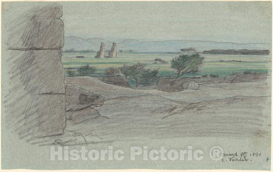 Art Print : Elihu Vedder, Nile Journey, No. 15, 1890 - Vintage Wall Art