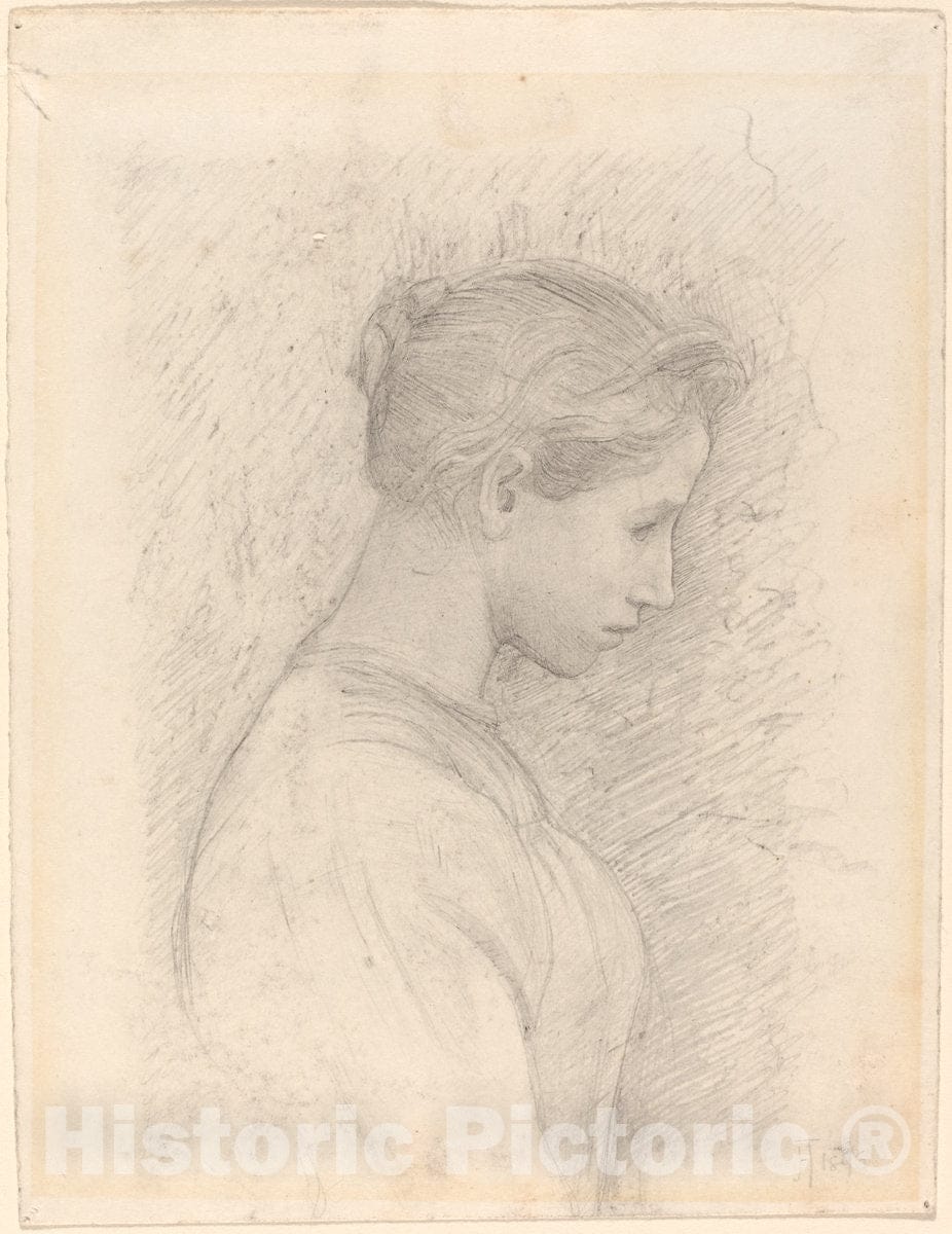 Art Print : Henry Tonks, A Young Woman in Profile, 1896 - Vintage Wall Art