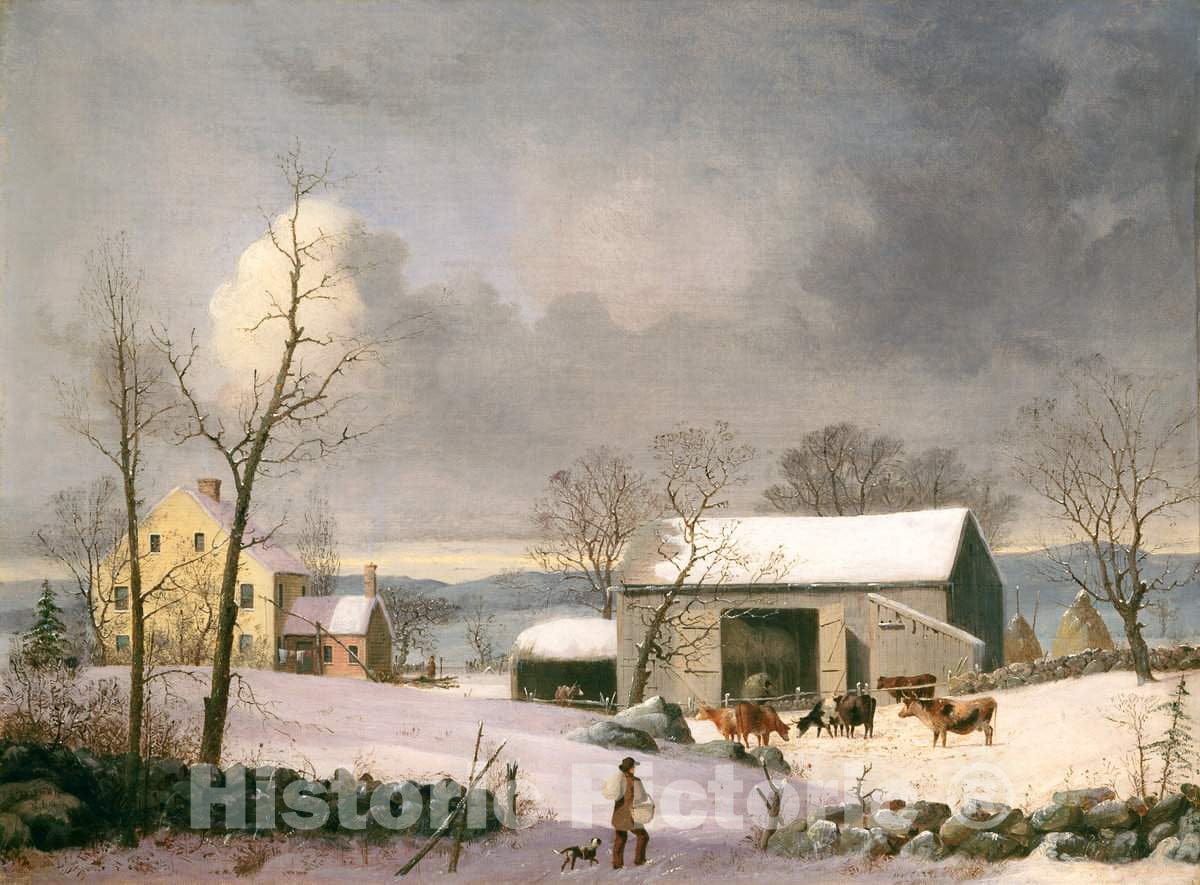 Art Print : George Henry Durrie, Winter in The Country, c. 1858 - Vintage Wall Art