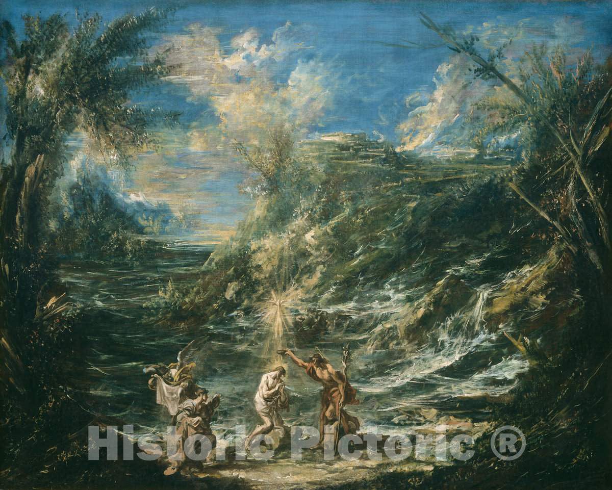 Art Print : Alessandro Magnasco, The Baptism of Christ, c. 1740 - Vintage Wall Art