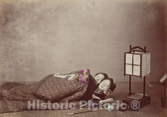 Art Print : Felice Beato, Sleeping Beauties, 1868 - Vintage Wall Art