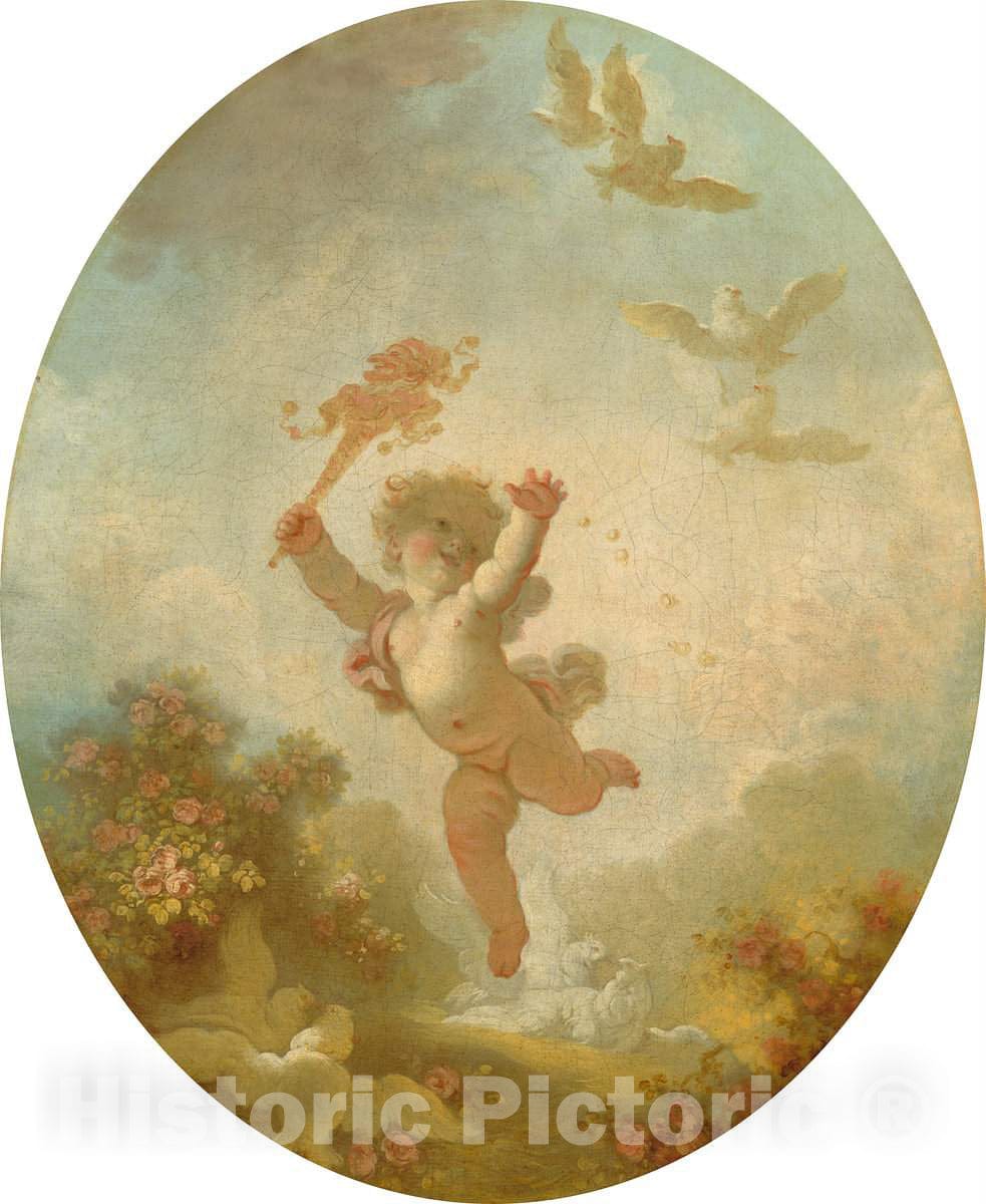 Art Print : Jean HonorÃ© Fragonard, Love as Folly, c.1775 - Vintage Wall Art