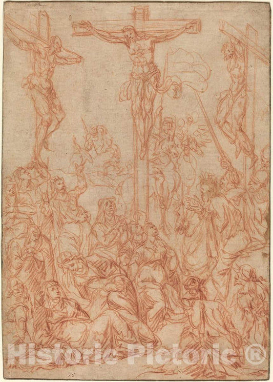 Art Print : Vicentino, The Crucifixion, c. 1575 - Vintage Wall Art