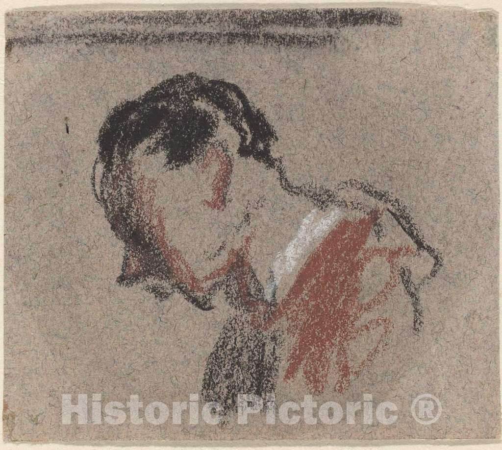 Art Print : HonorÃ© Daumier, Head of a Man - Vintage Wall Art