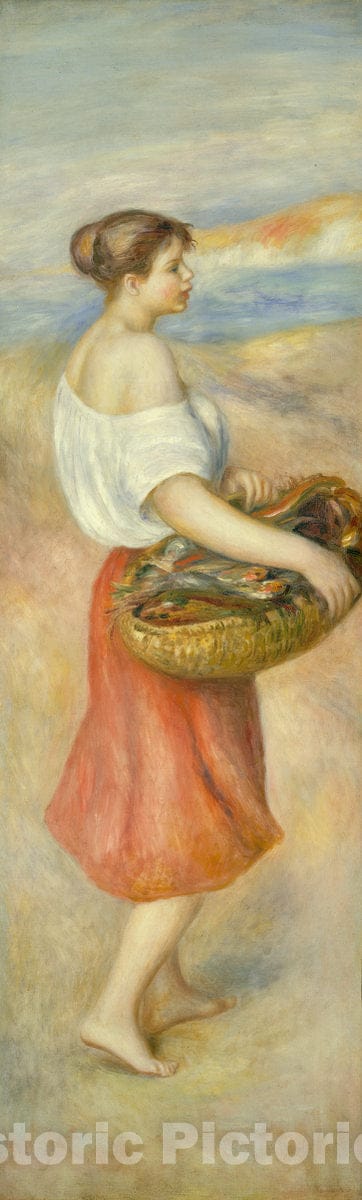 Art Print : Auguste Renoir, Girl with a Basket of Fish, c. 1889 - Vintage Wall Art