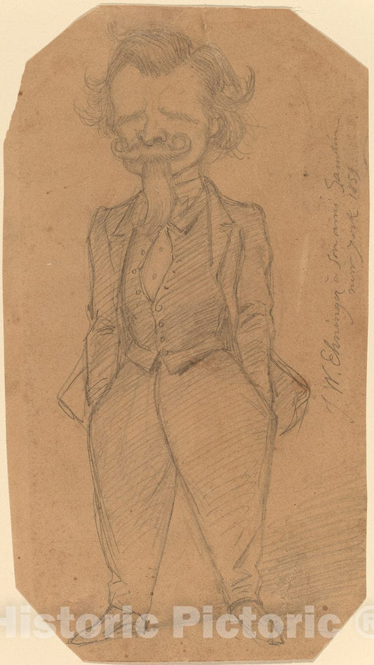 Art Print : John Whetten Ehninger, Self-Portrait, 1859 - Vintage Wall Art