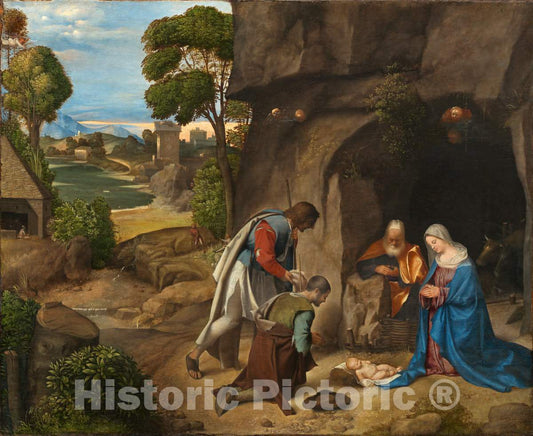 Art Print : Giorgione, The Adoration of The Shepherds, c.1508 - Vintage Wall Art