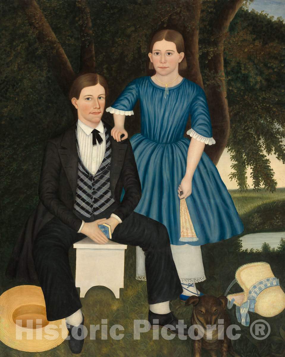 Art Print : Brother and Sister, c. 1845 - Vintage Wall Art
