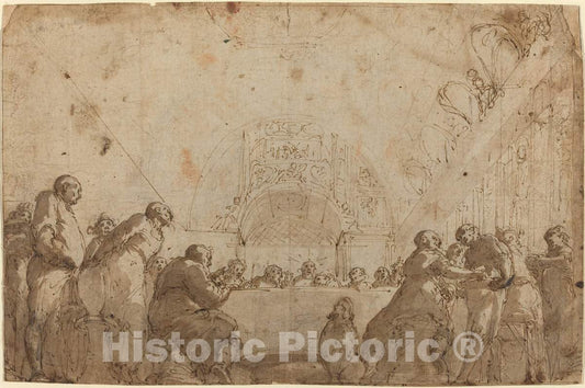 Art Print : Giulio Benso, The Last Supper - Vintage Wall Art