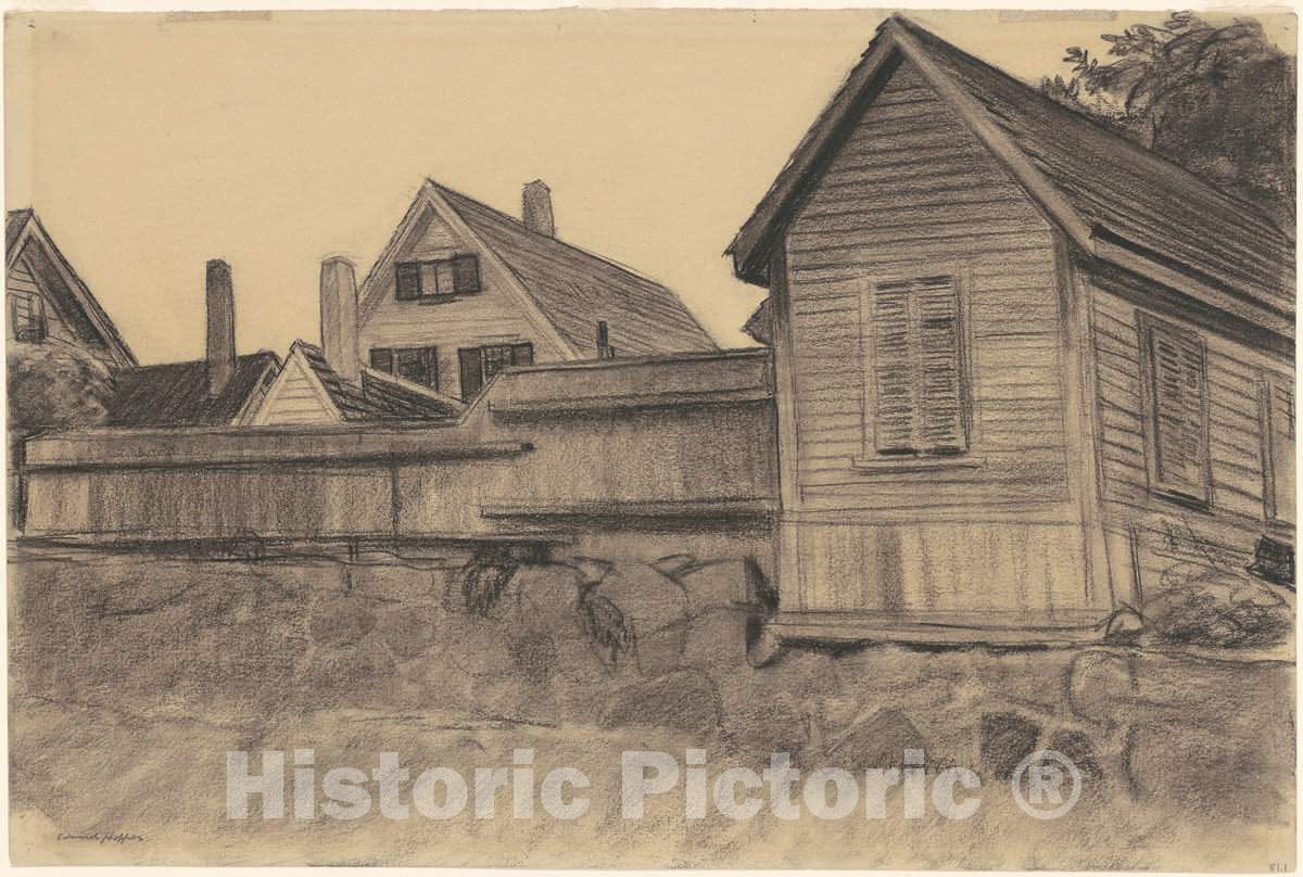Art Print : Edward Hopper, Houses, Gloucester, c. 1923 - Vintage Wall Art