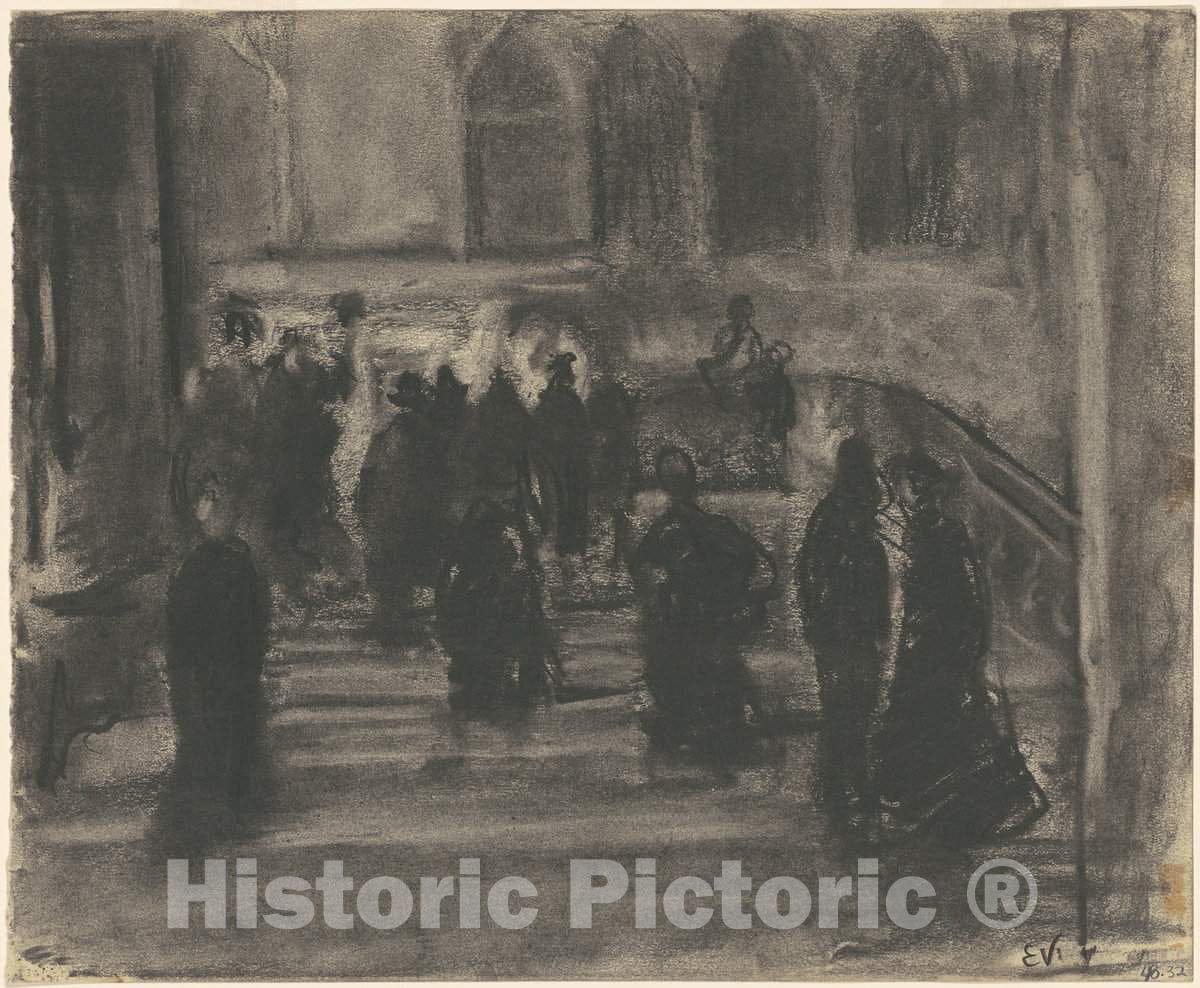 Art Print : EugÃ¨ne Vail, Bridge, Venice, c. 1900-1920 - Vintage Wall Art