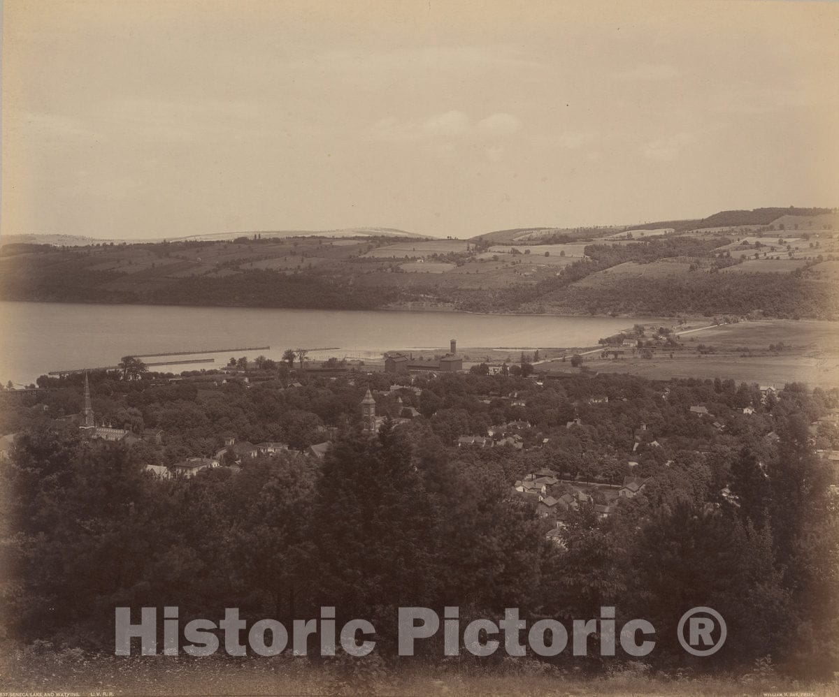 Art Print : William H. Rau, Seneca Lake and Watkins, c. 1895 - Vintage Wall Art