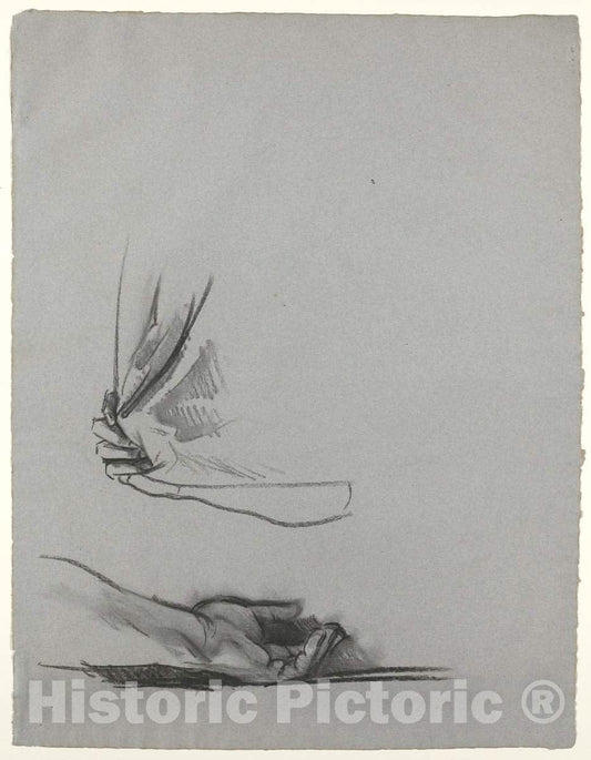 Art Print : John Singer Sargent, Studies of Hands - Vintage Wall Art