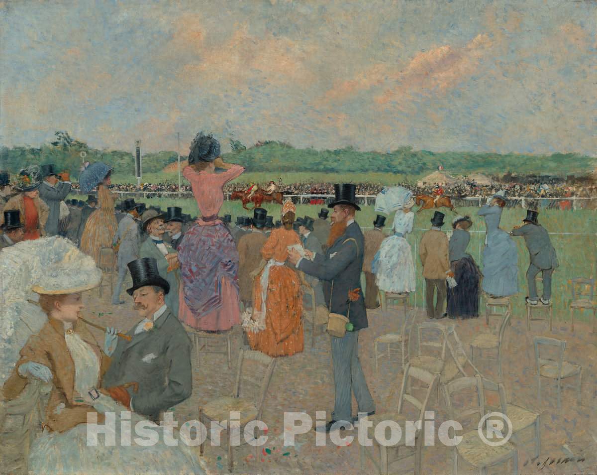 Art Print : Louis Forain, The Races at Longchamp, c. 1891 - Vintage Wall Art