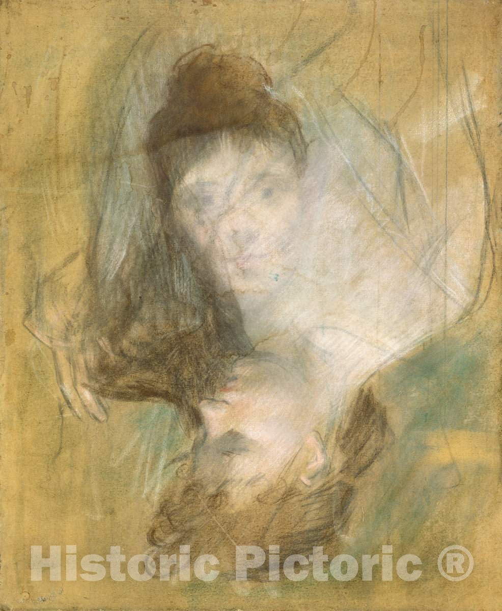 Art Print : Louis Forain, Sketch of a Woman, c.1888 - Vintage Wall Art