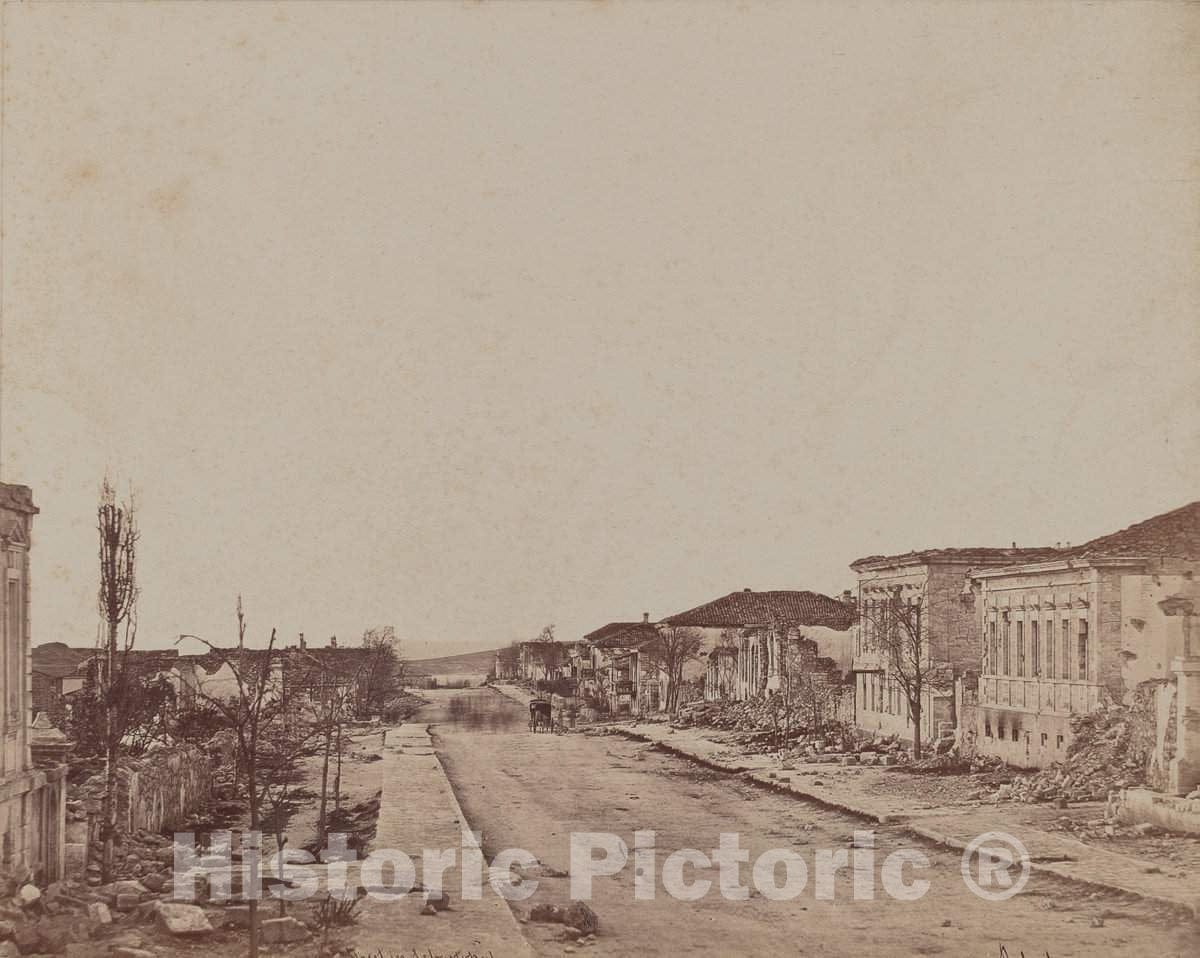 Art Print : James Robertson, Street in Sebastopol, 1855-1856 - Vintage Wall Art